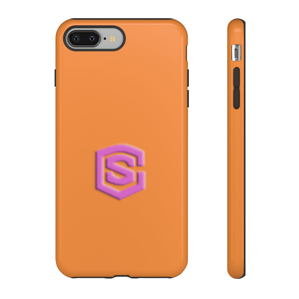 Orange Tough Cases Pink Logo