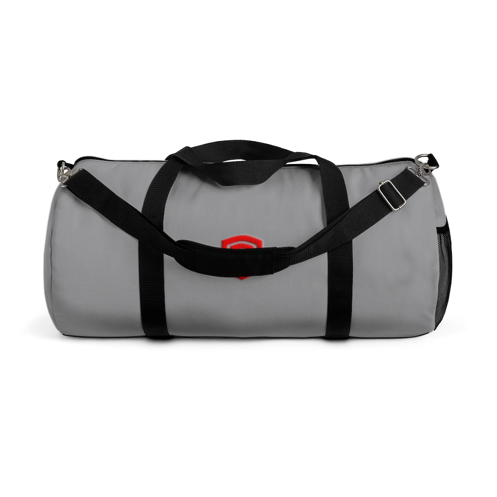 Grey Duffel Bag Red Logo