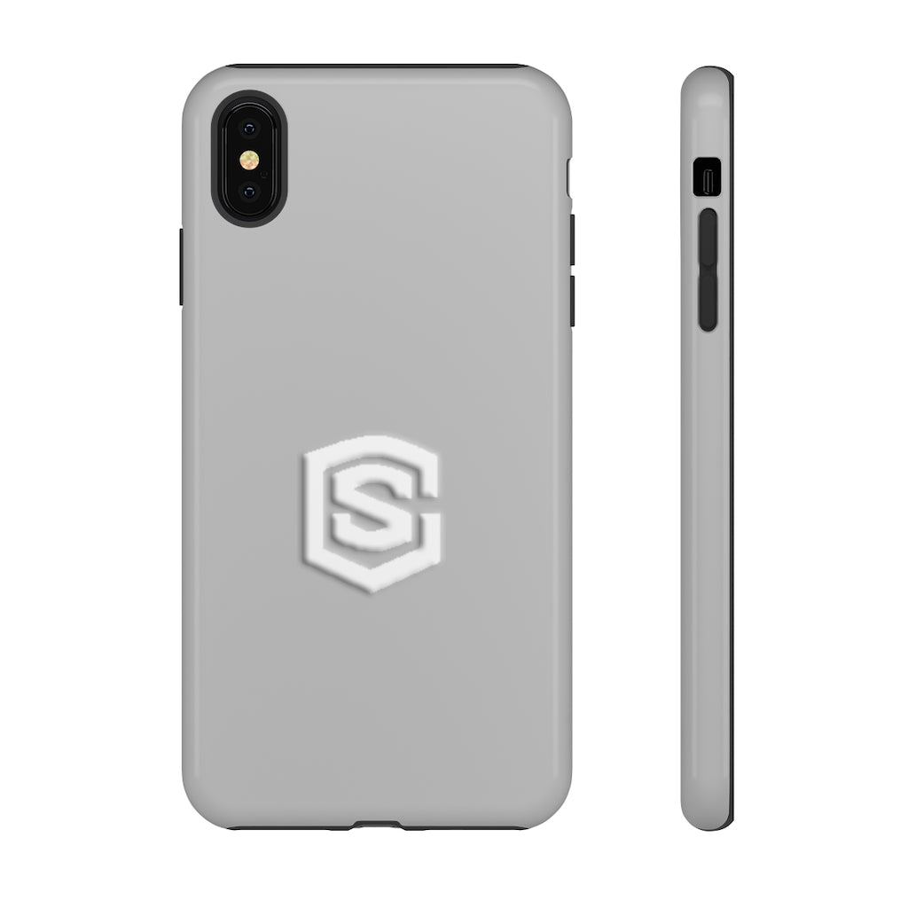 Grey Tough Cases White Logo