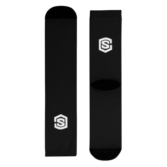 Black Sublimation Crew Socks (EU) white Logo