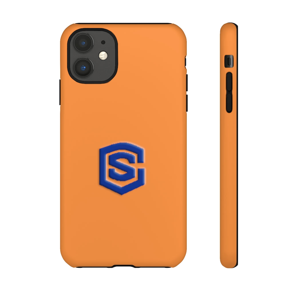 Orange Tough Cases Blue Logo