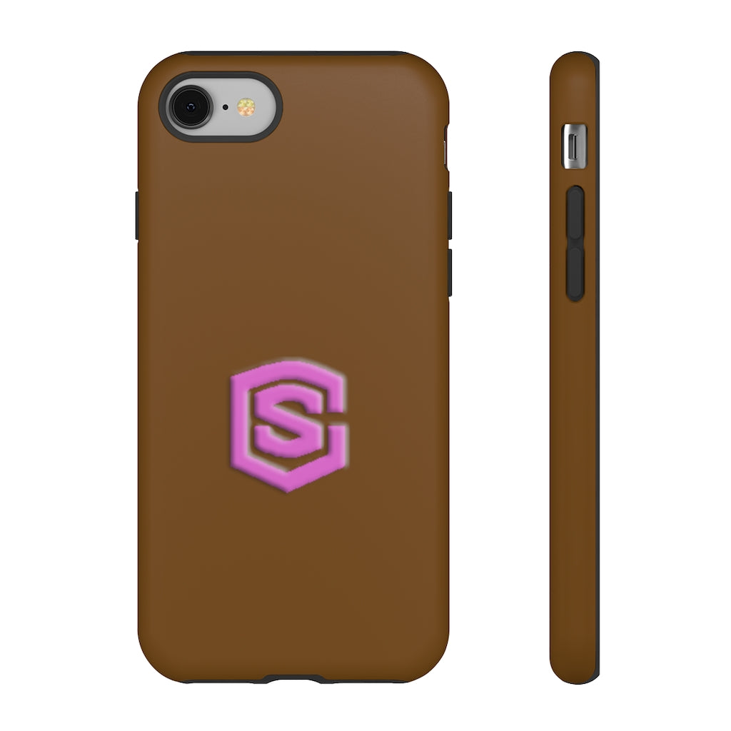 Brown Tough Cases Pink Logo