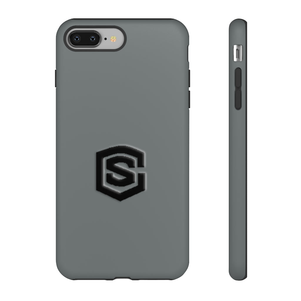 Grey Tough Cases Black Logo