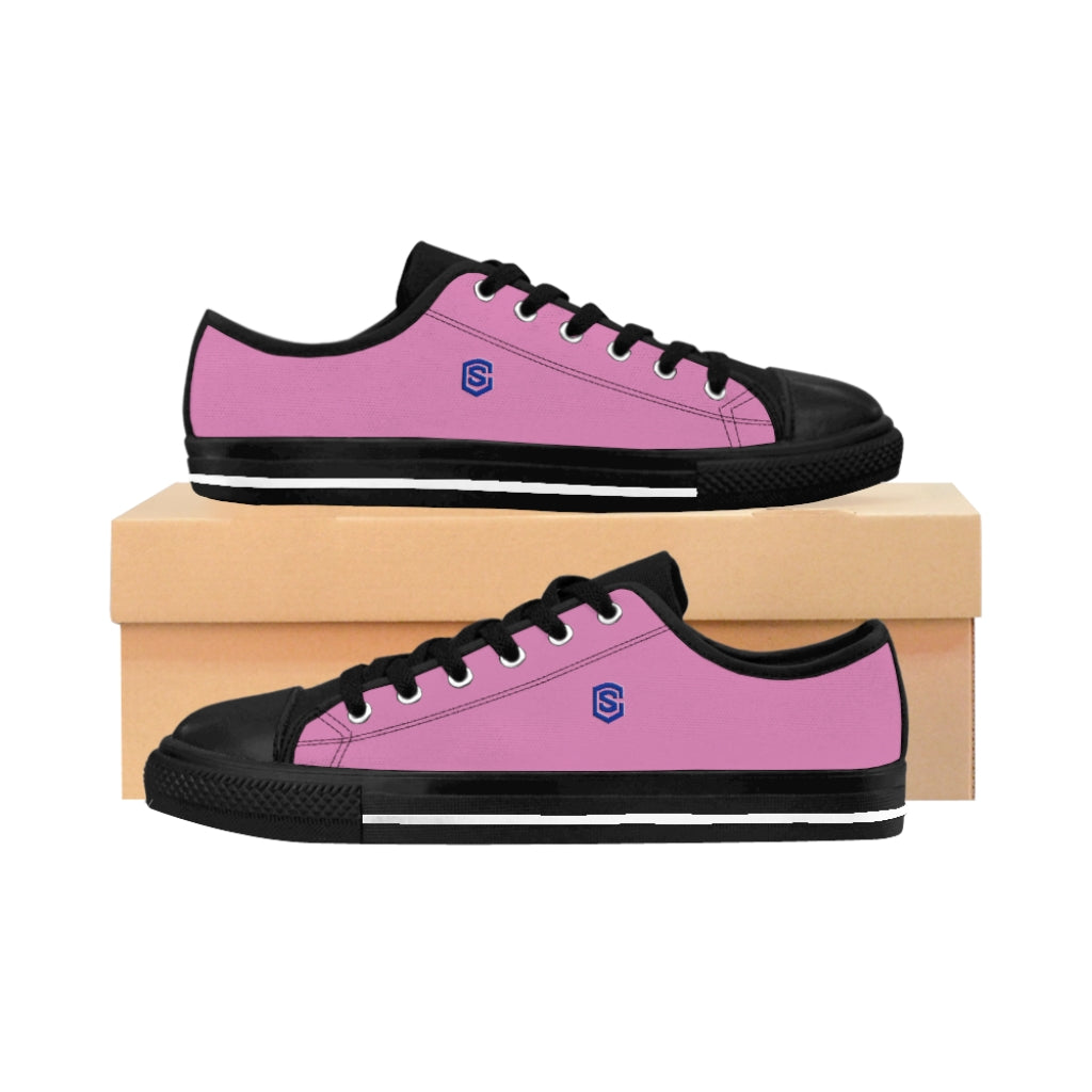 pink Men's Sneakers - blue logo
