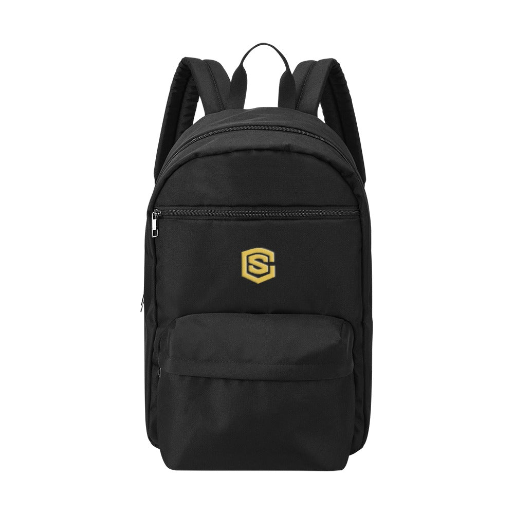 Black Travel Backpack With Gold Logo Travel Backpack(Large Capacity)(Model 1691)