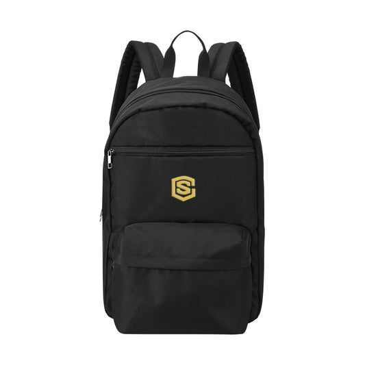Black Travel Backpack With Gold Logo Travel Backpack(Large Capacity)(Model 1691)