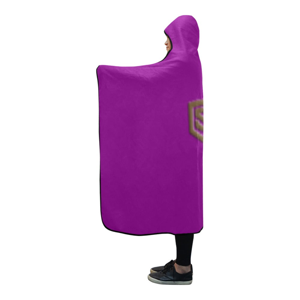 Purple Hooded Blanket 80"x56" with Brown Logo Hooded Blanket 80"x56"