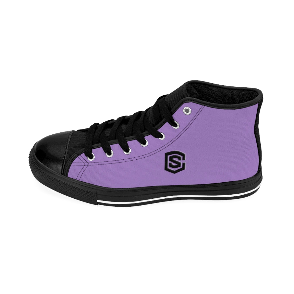 purple Men's High-top Sneakers - black logo