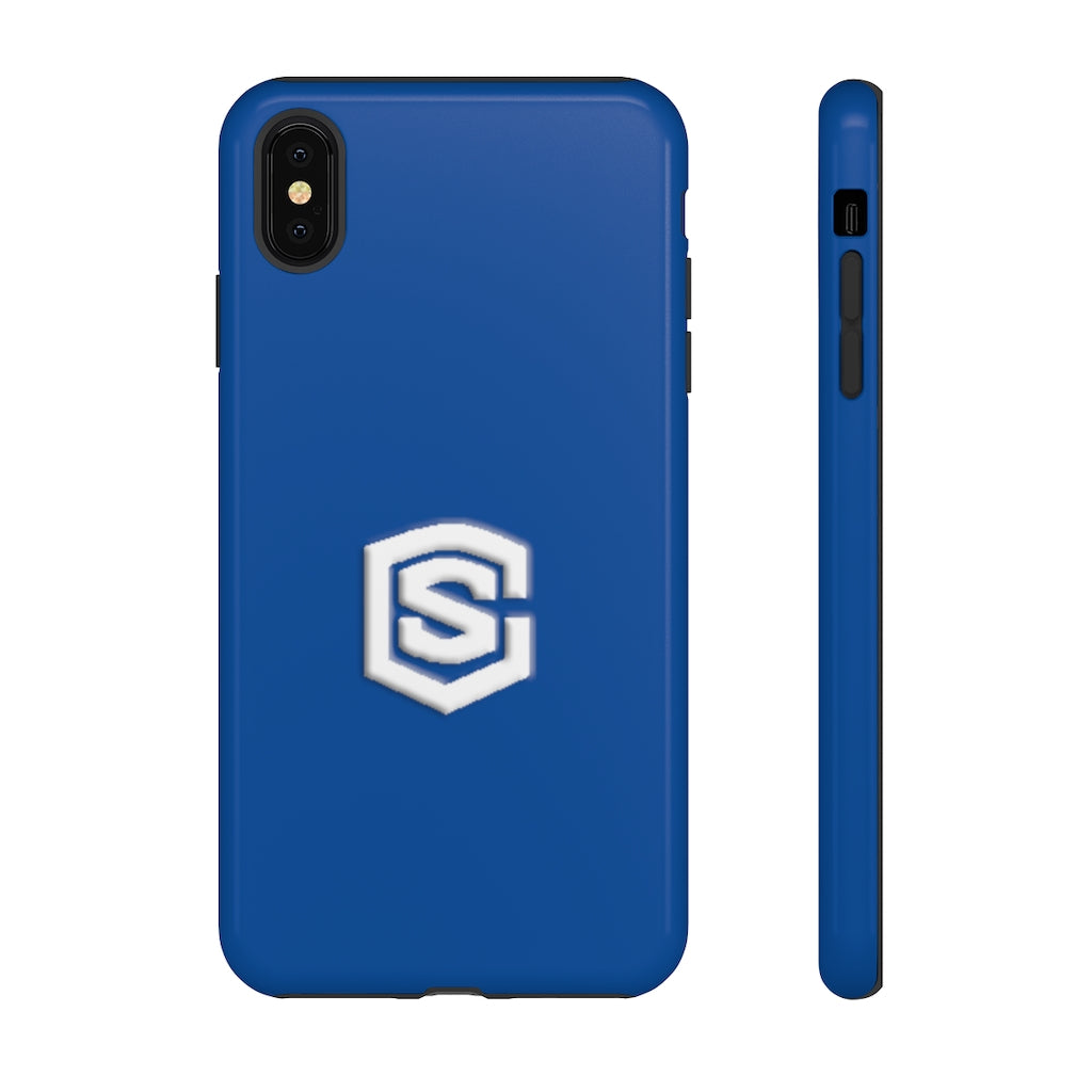 Blue Tough Cases White Logo