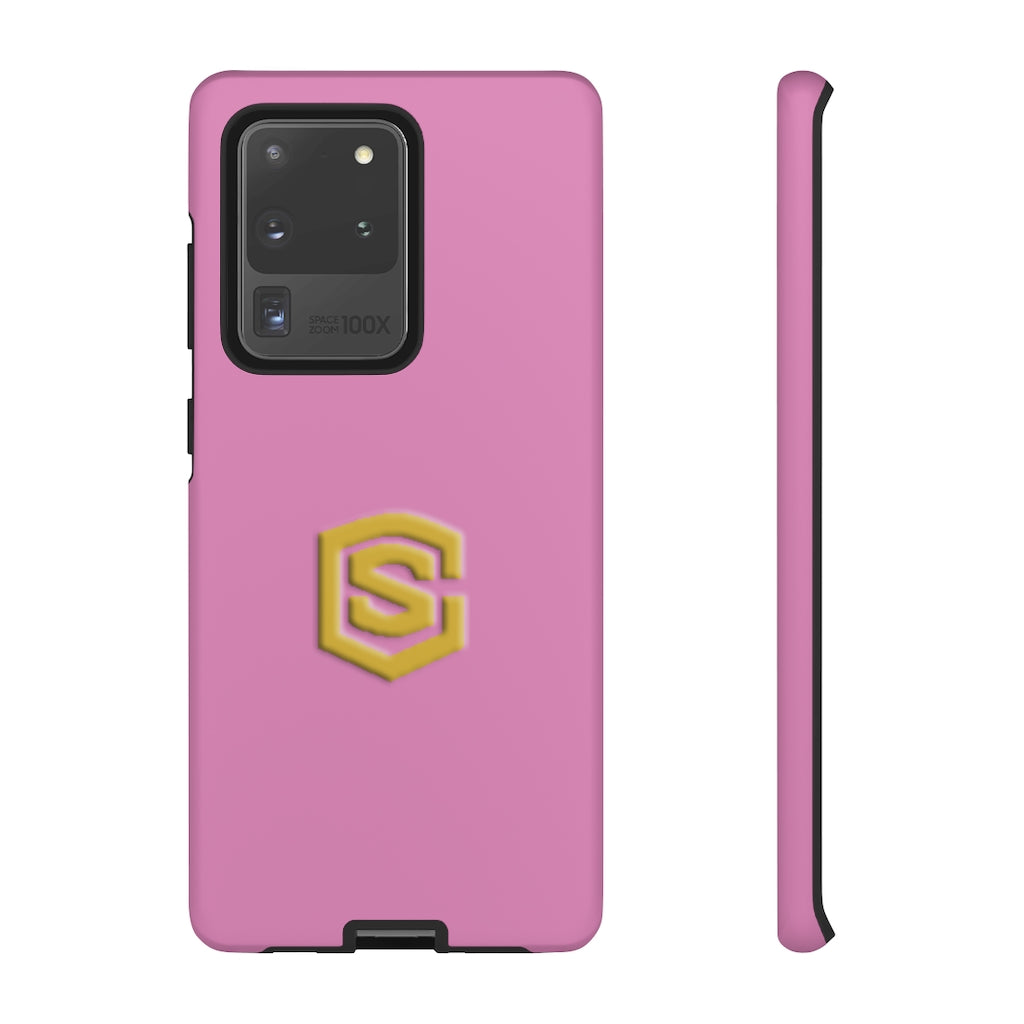 Pink Tough Cases Gold Logo
