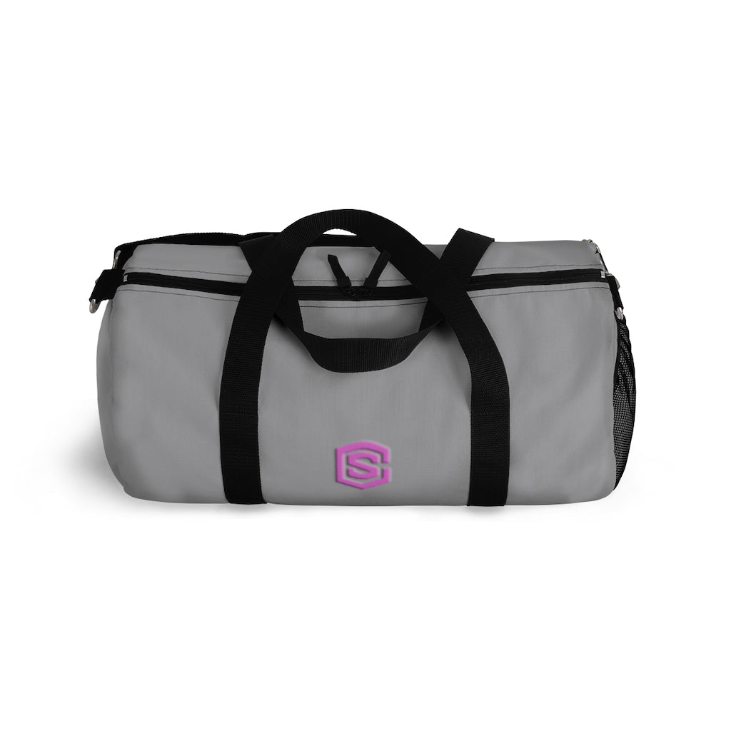 Grey Duffel Bag Pink Logo