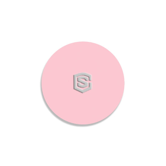 Pink Round Coaster with Silver Logo Round Coaster