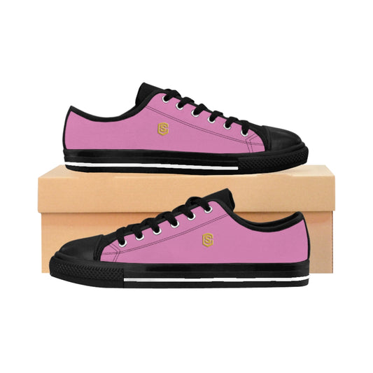 Pink Men's Sneakers golden logo