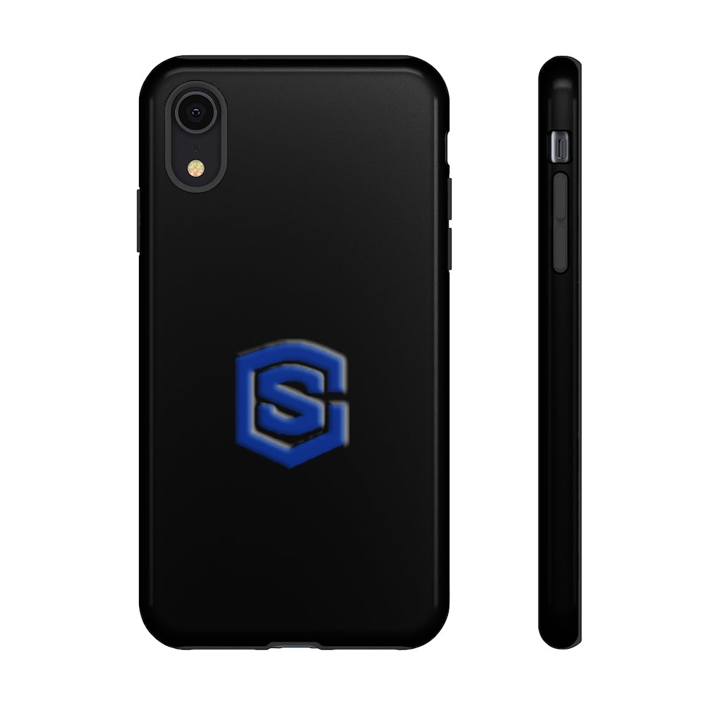 Black Tough Cases Blue Logo