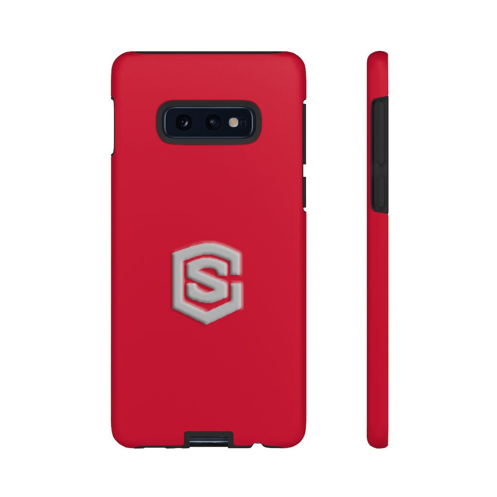 Red Tough Cases Silver Logo