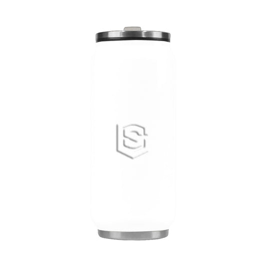 White Stainless Steel Vacuum Mug (13.7 OZ) with White Logo Stainless Steel Vacuum Mug (13.7 OZ)