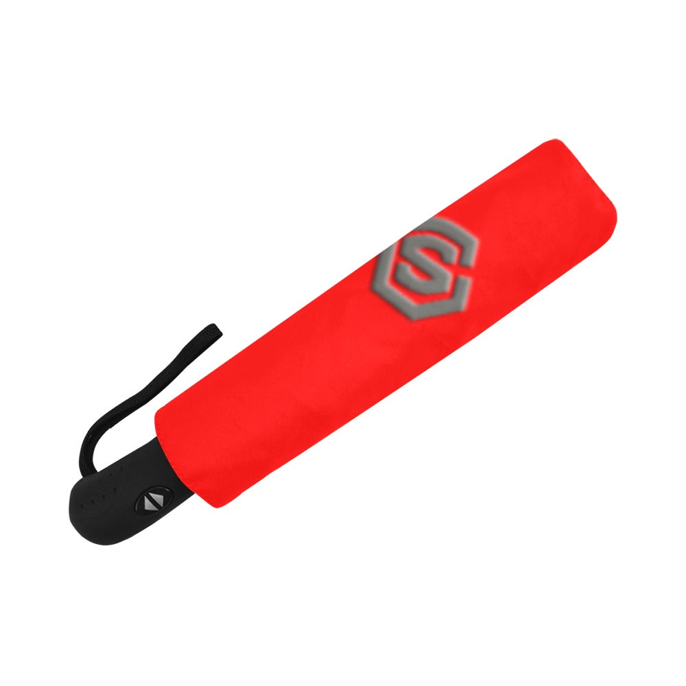 Red Anti-UV Automatic Umbrella With Grey Logo Anti-UV Automatic Umbrella(Outside Printing)(Model U09)