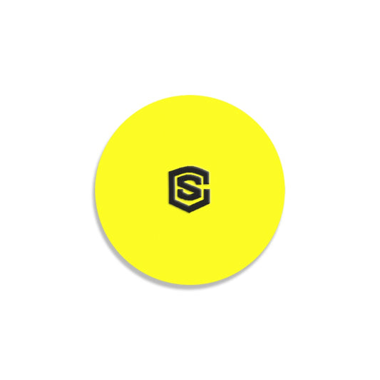 Yellow Round Coaster with Black Logo Round Coaster