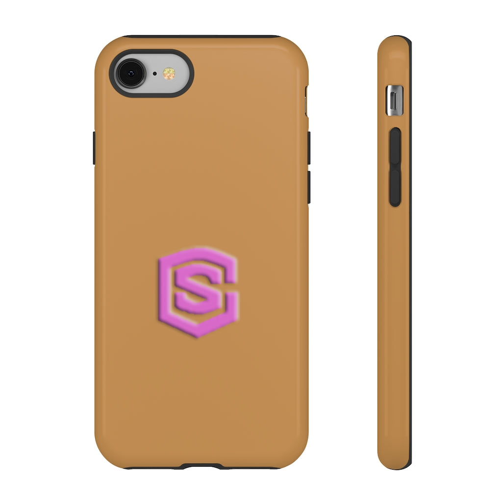 Brown Tough Cases Pink Logo