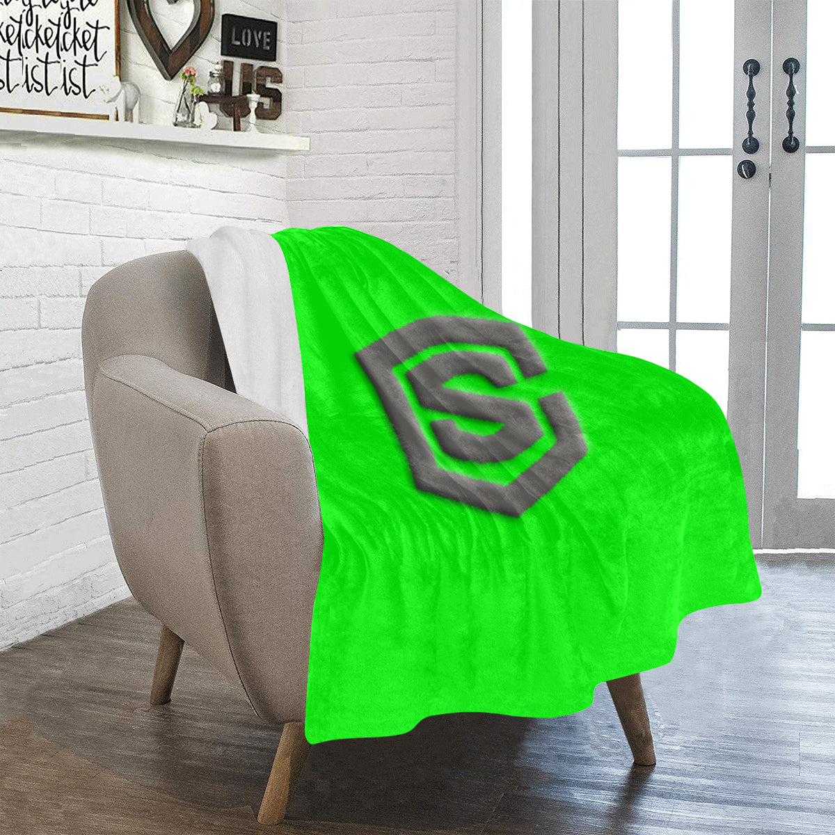 Green Ultra-Soft Micro Fleece Blanket with Gray Logo Ultra-Soft Micro Fleece Blanket 30"x40"