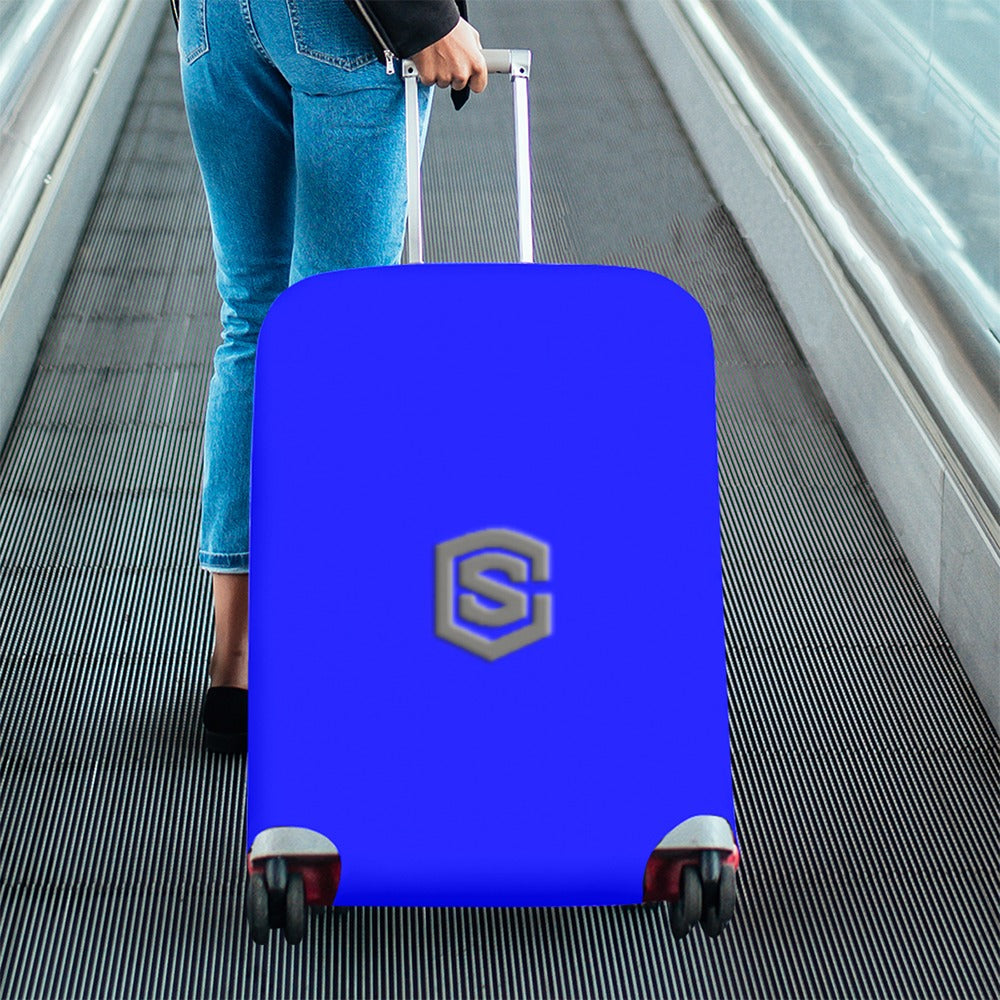 BLUE LUGGAGE COVER WITH GRAY LOGO Luggage Cover (Large Size) (26"-28")