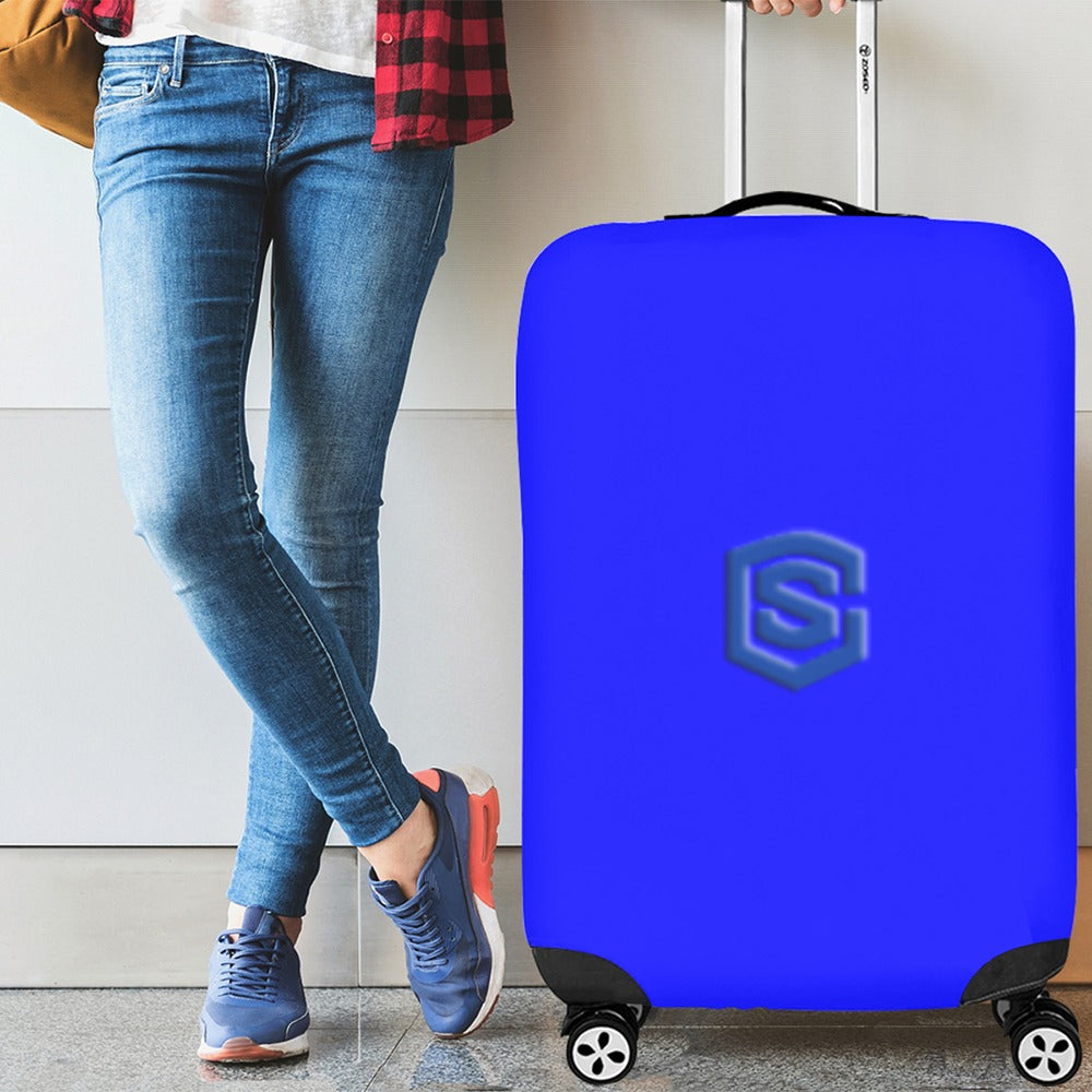 BLUE LUGGAGE COVER WITH BLUE LOGO Luggage Cover (Large Size) (26"-28")