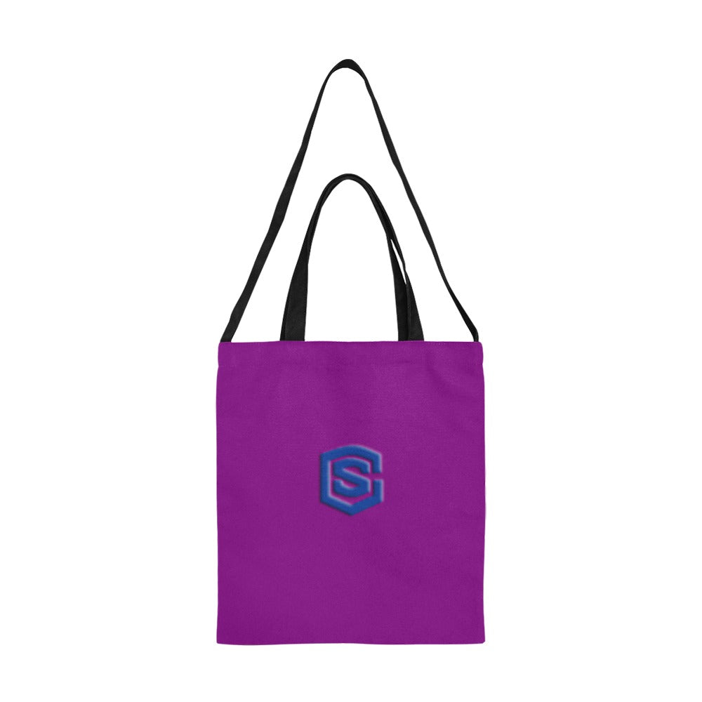 Purple All Over Print Canvas Tote Bag With Blue Logo All Over Print Canvas Tote Bag(Model1698)(Medium)