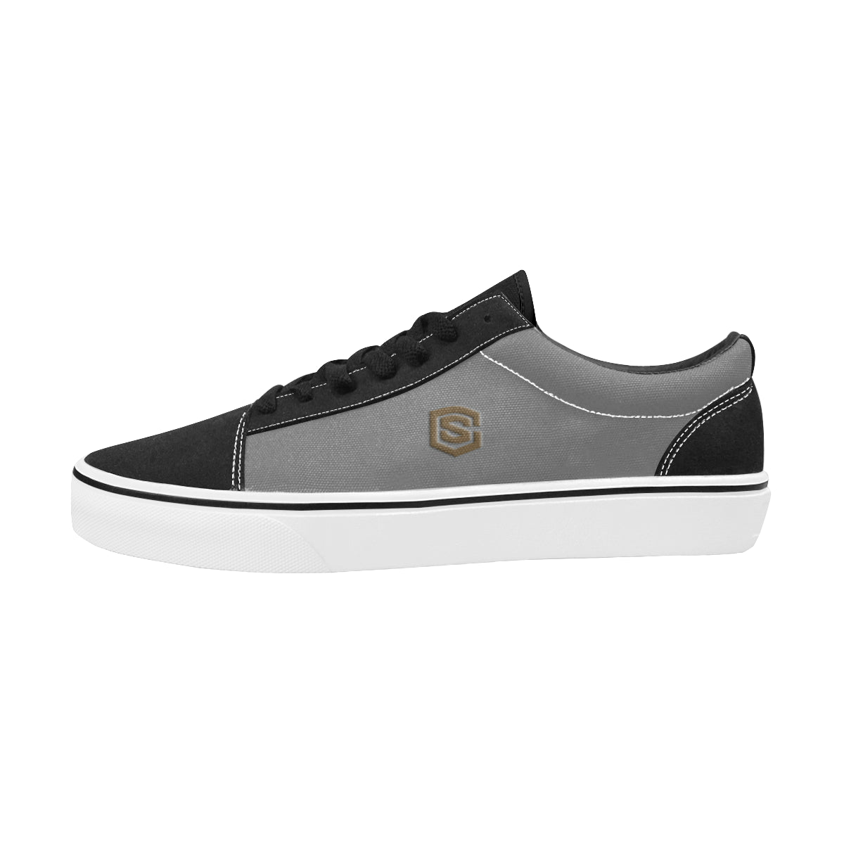 brown logo Men's Low Top Skateboarding Shoes (Model E001-2)