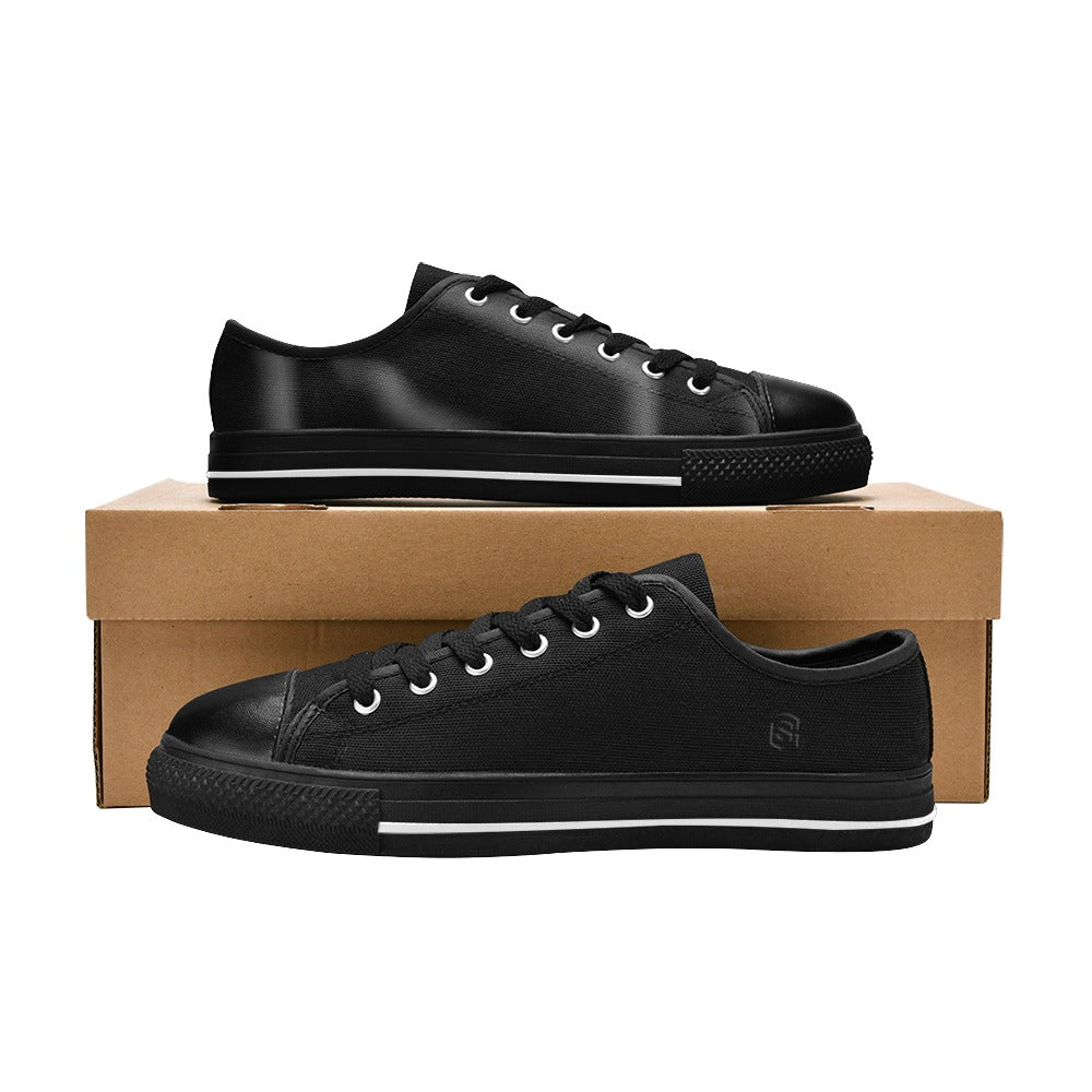 Black logo Men's Classic Canvas Shoes (Model 018)