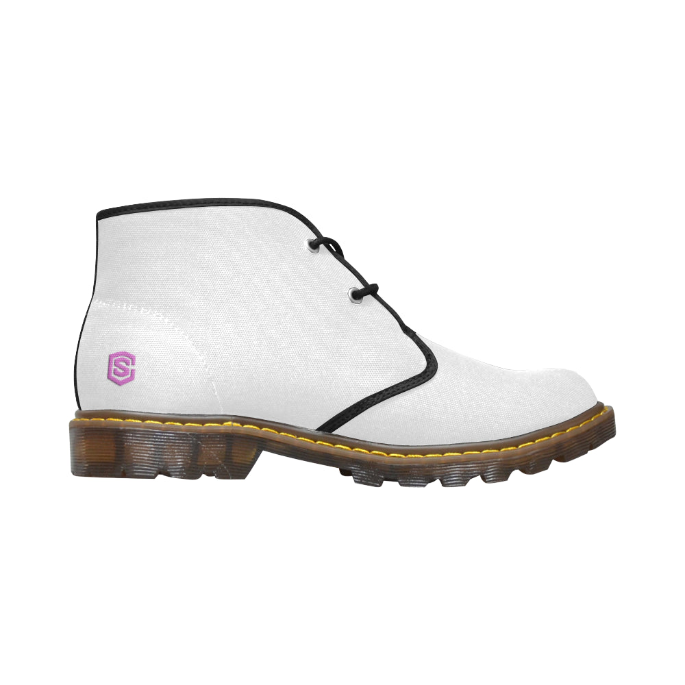 pink Men's Canvas Chukka Boots (Model 2402-1)