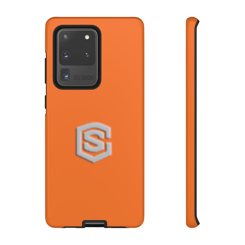 Orange Tough Cases Silver Logo