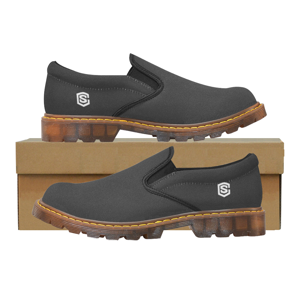 white logo Martin Men's Slip-On Loafer (Model 12031)