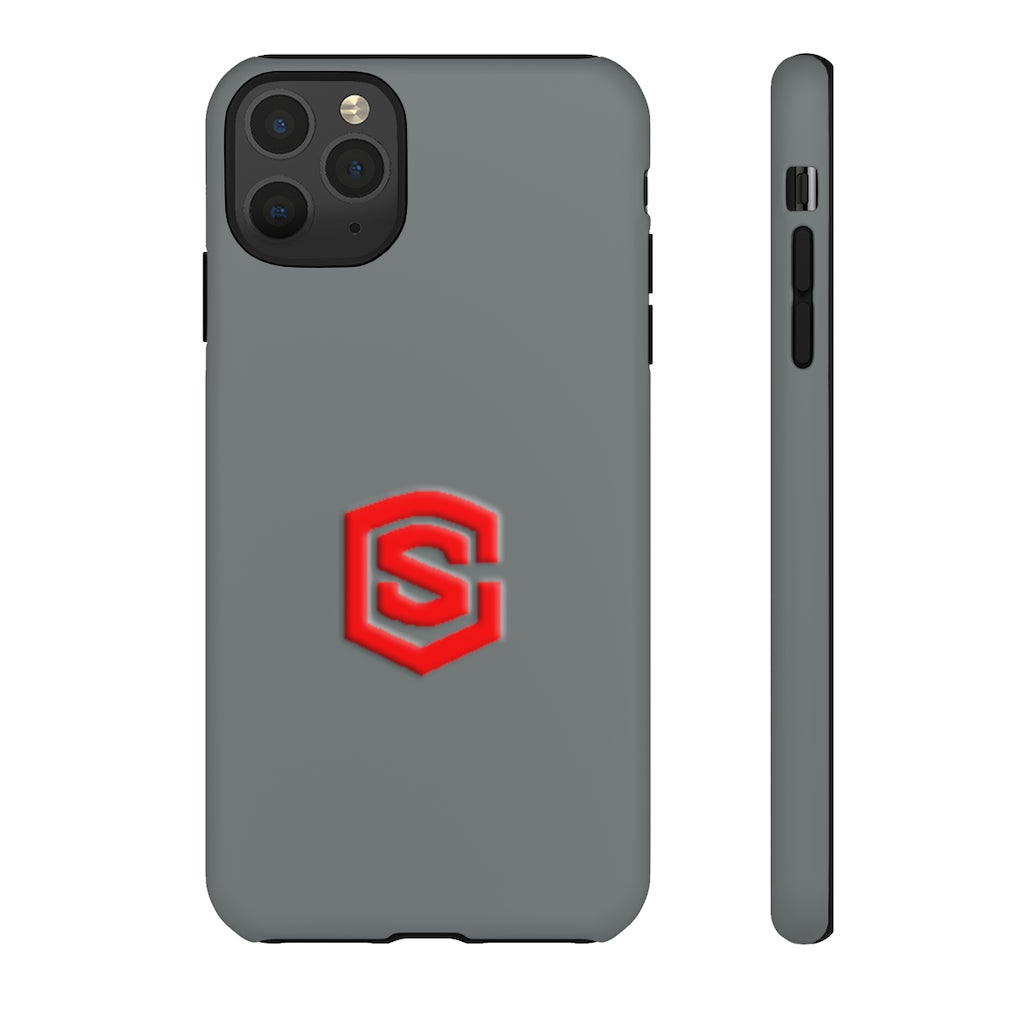 Grey Tough Cases Red Logo