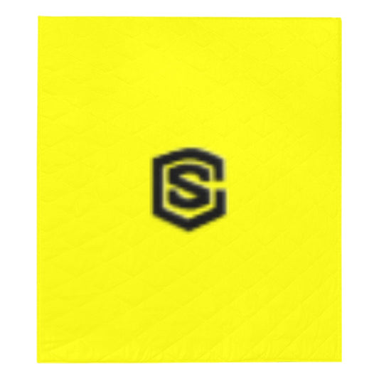 Yellow Quilt with Black Logo Custom Quilt  70" x 80"