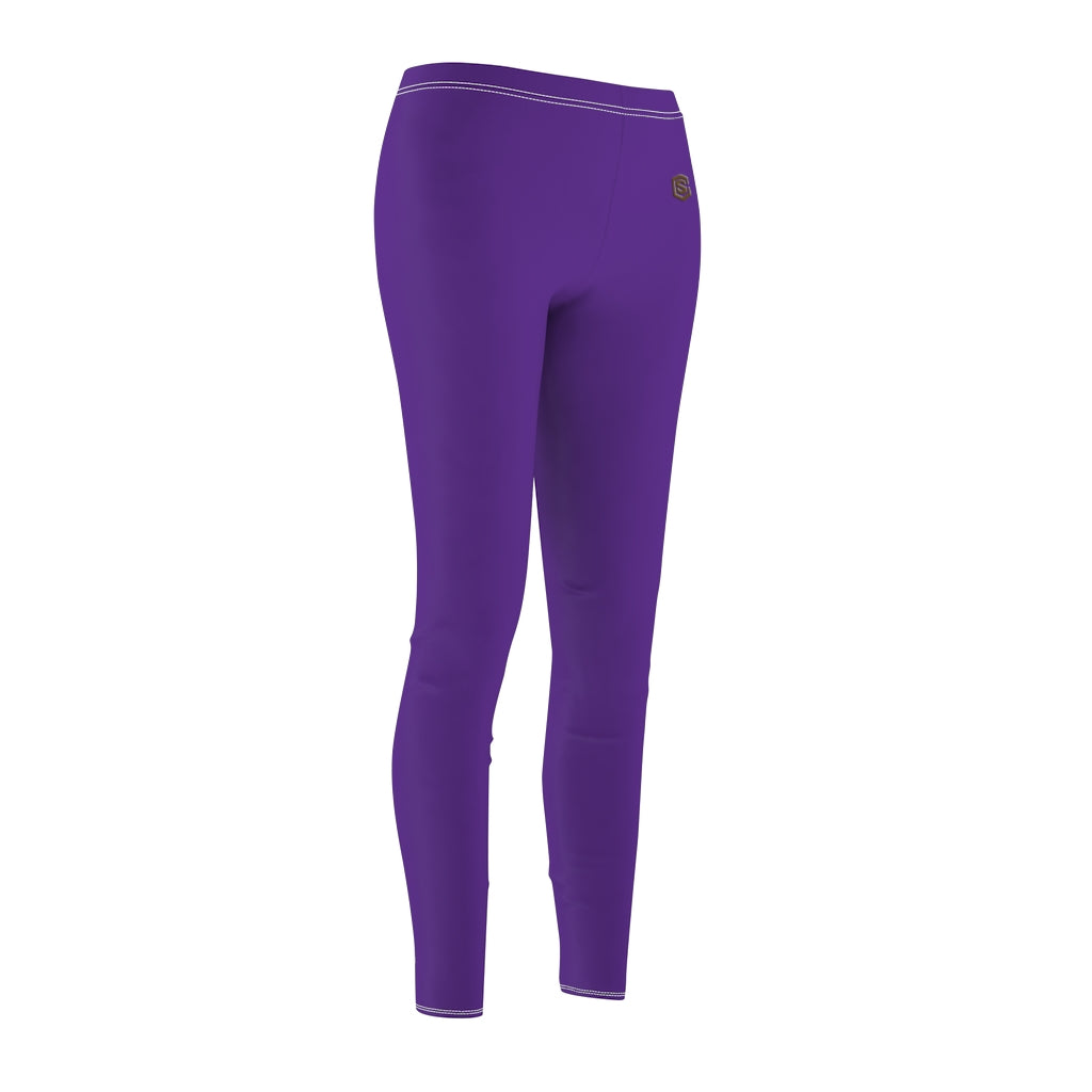 Purple Women's Cut & Sew Casual Leggings Brown logo