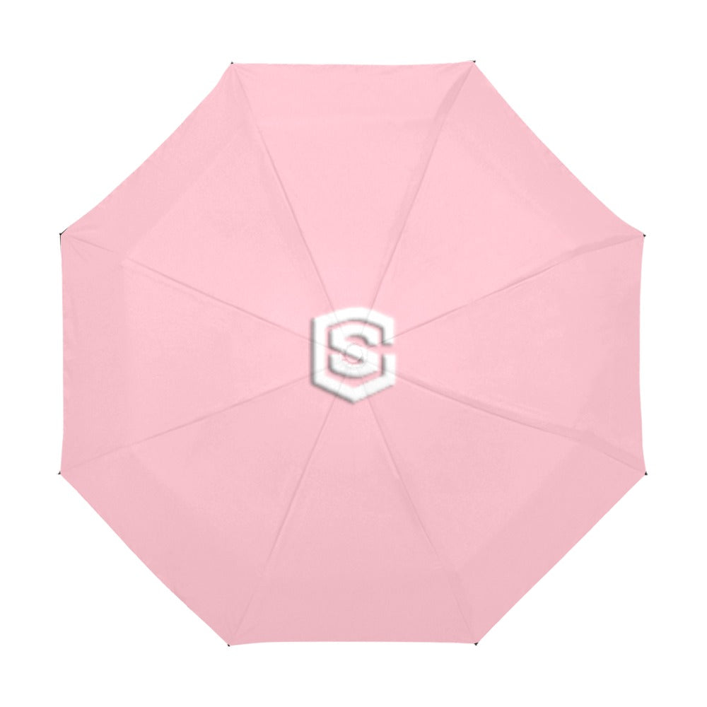 Pink Anti-UV Automatic Umbrella With White Logo Anti-UV Automatic Umbrella(Outside Printing)(Model U09)