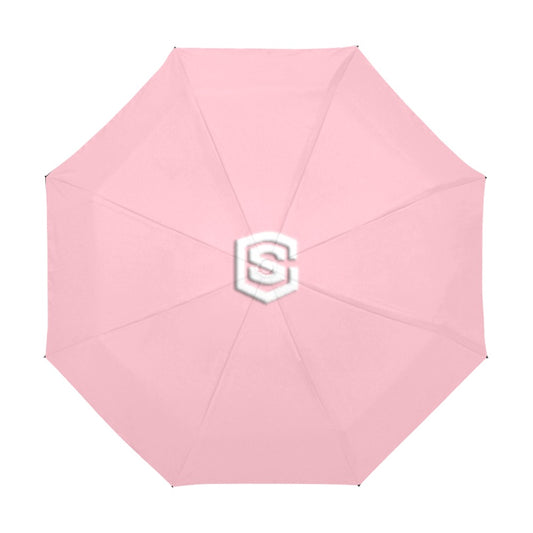 Pink Anti-UV Automatic Umbrella With White Logo Anti-UV Automatic Umbrella(Outside Printing)(Model U09)