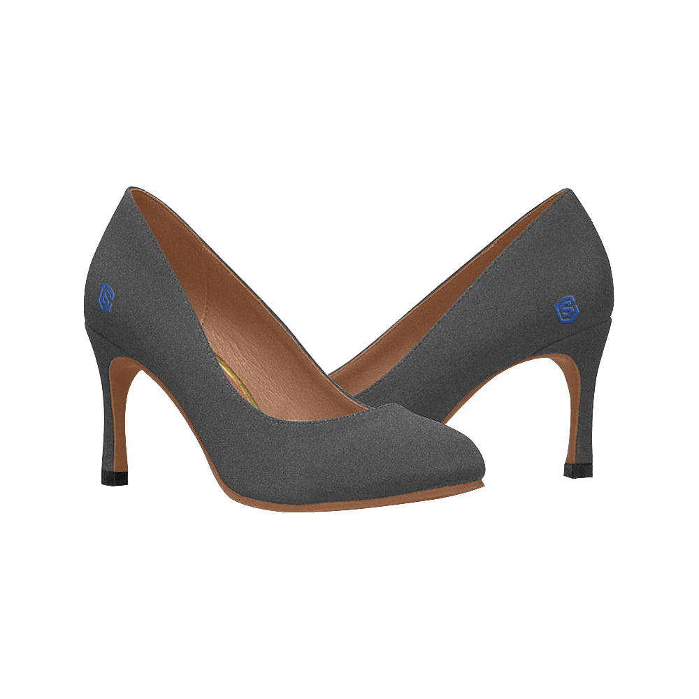 MAROON Women's High Heels blue logo Women's High Heels (Model 048)