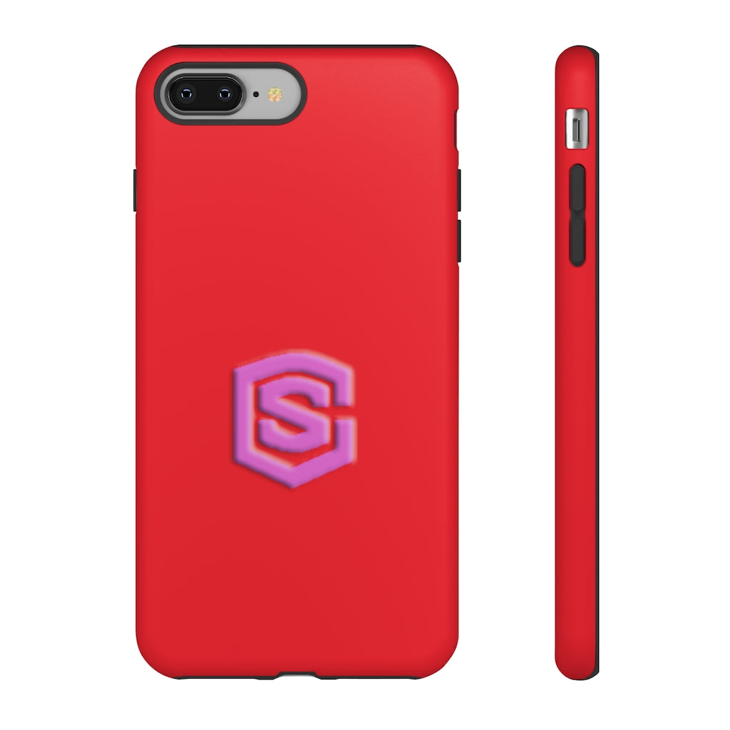 Red Tough Cases Pink Logo