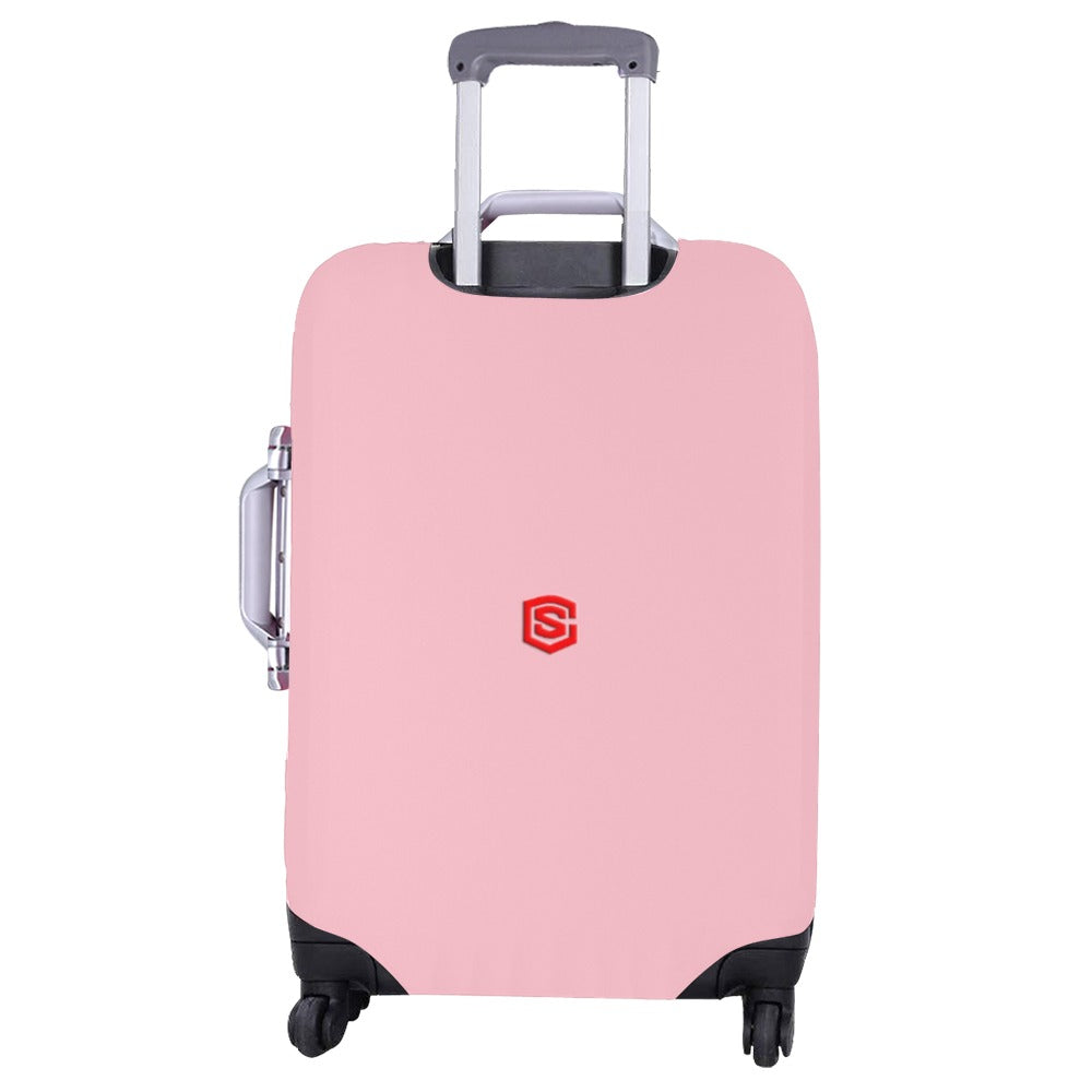 PINK LUGGAGE COVER WITH  RED LOGO Luggage Cover (Large Size) (26"-28")