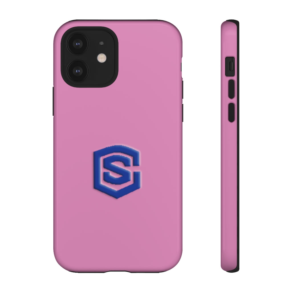 Pink Tough Cases Blue Logo