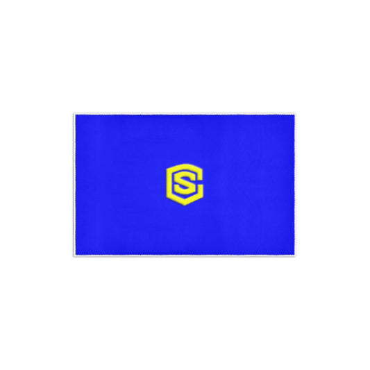 BLUE SMALL AREA RUG WITH YELLOW LOGO Area Rug 2.6' x 1.7'