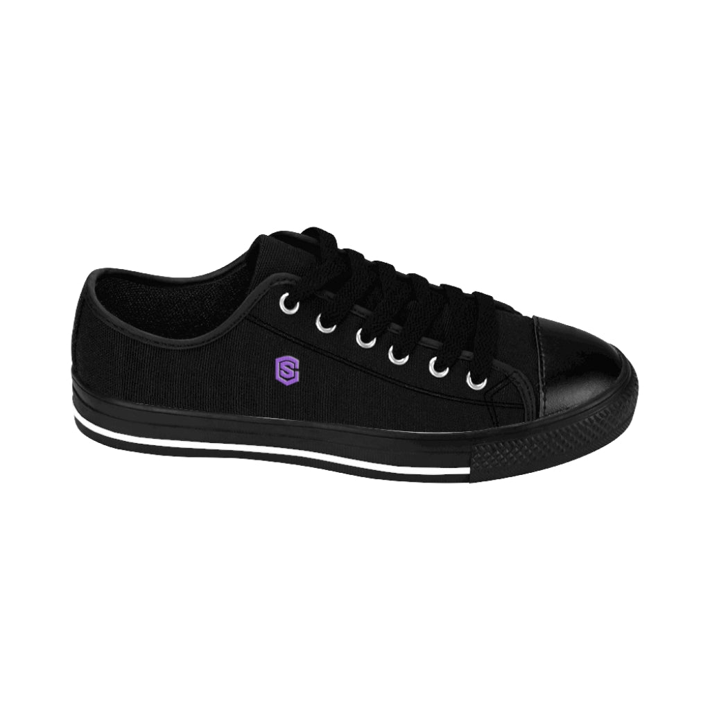 Black Men's Sneakers - purple logo