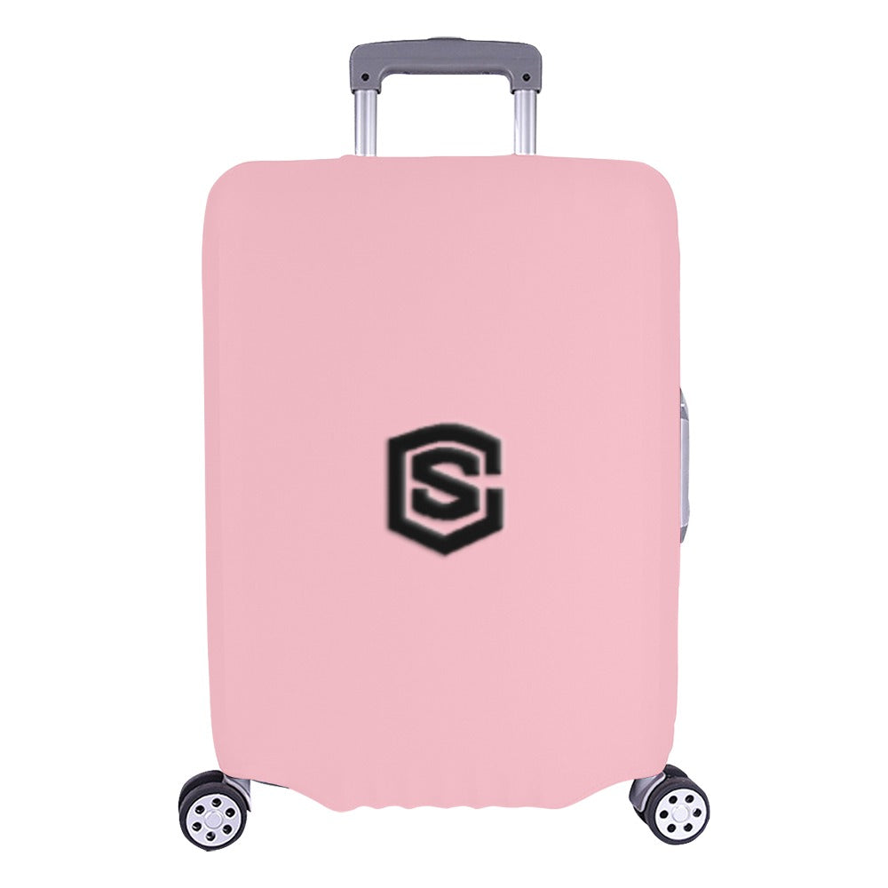 PINK LUGGAGE COVER WITH  BLACK LOGO Luggage Cover (Large Size) (26"-28")