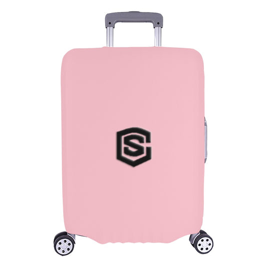 PINK LUGGAGE COVER WITH  BLACK LOGO Luggage Cover (Large Size) (26"-28")