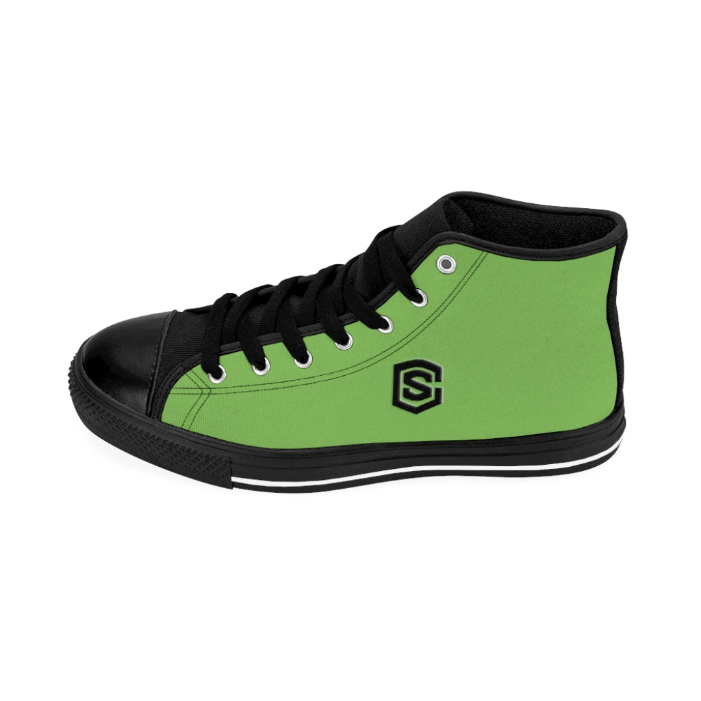 green Men's High-top Sneakers - black logo