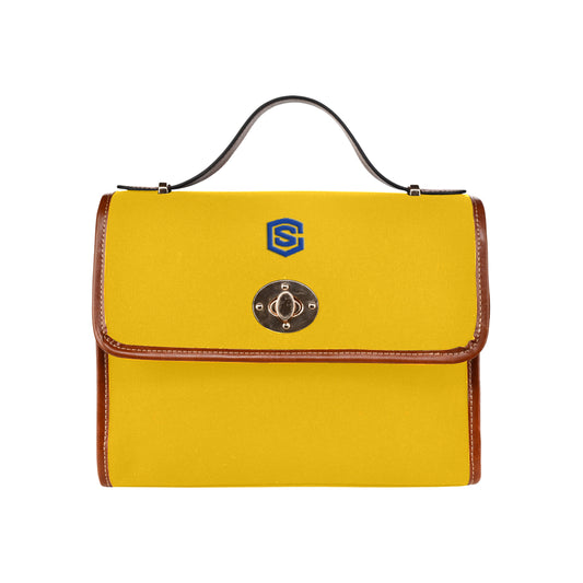 ORANGE WATERFROOF CANVAS BAG blue logo Waterproof Canvas Bag/All Over Print (Model 1641)