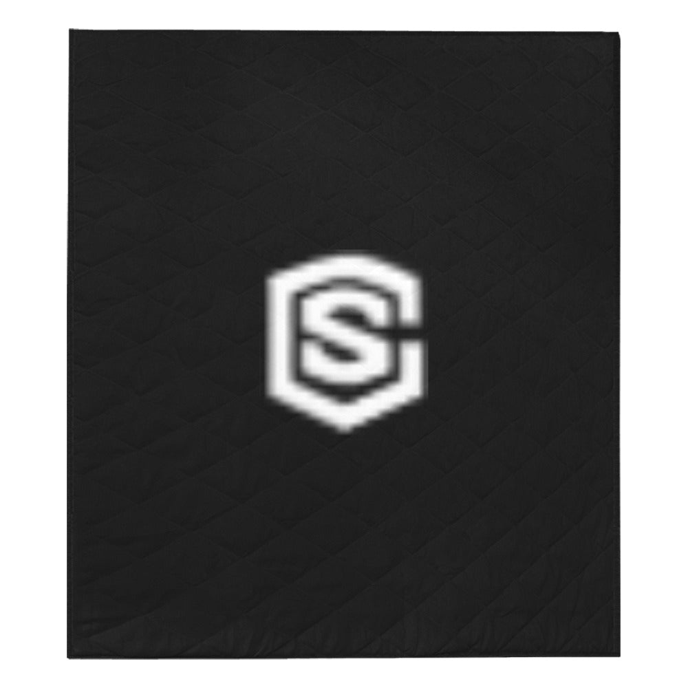 Black Quilt with White Logo Custom Quilt  70" x 80"