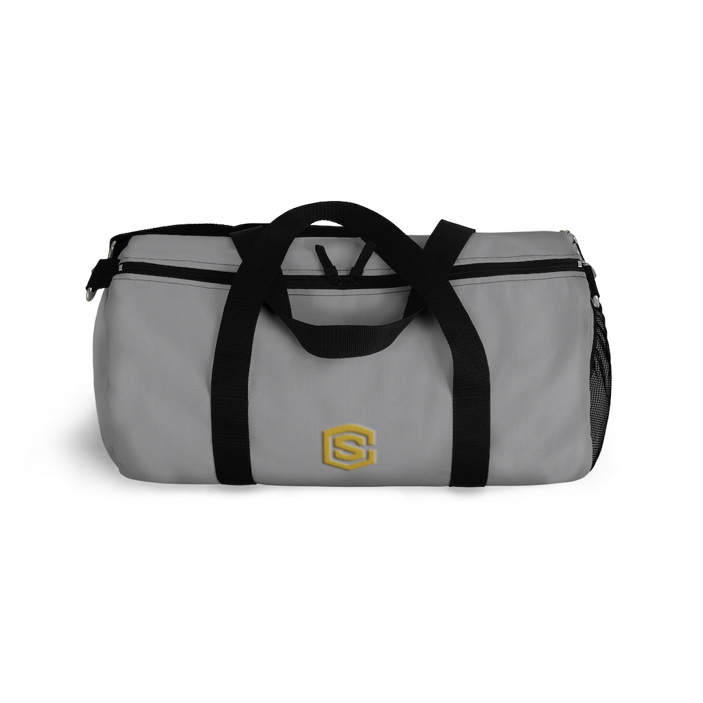Grey Duffel Bag Gold Logo
