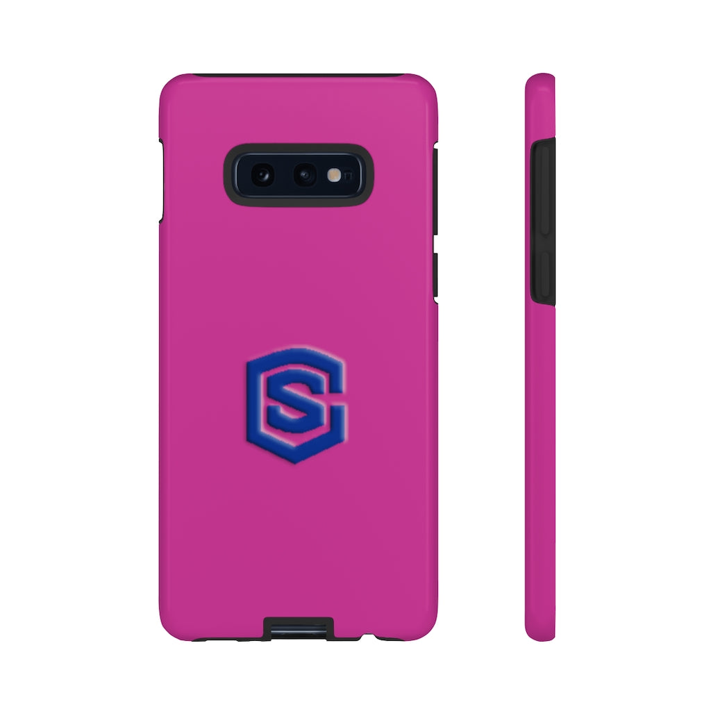 Pink Tough Cases Blue Logo